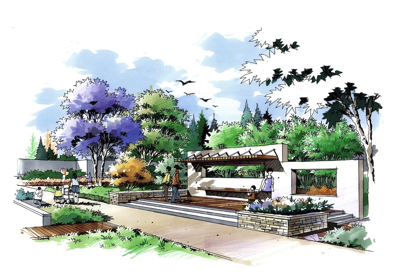 園林手繪設計優秀作品案例欣賞(五) 建筑工程設計